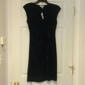 Navy v neck ruffle dress size 6 new